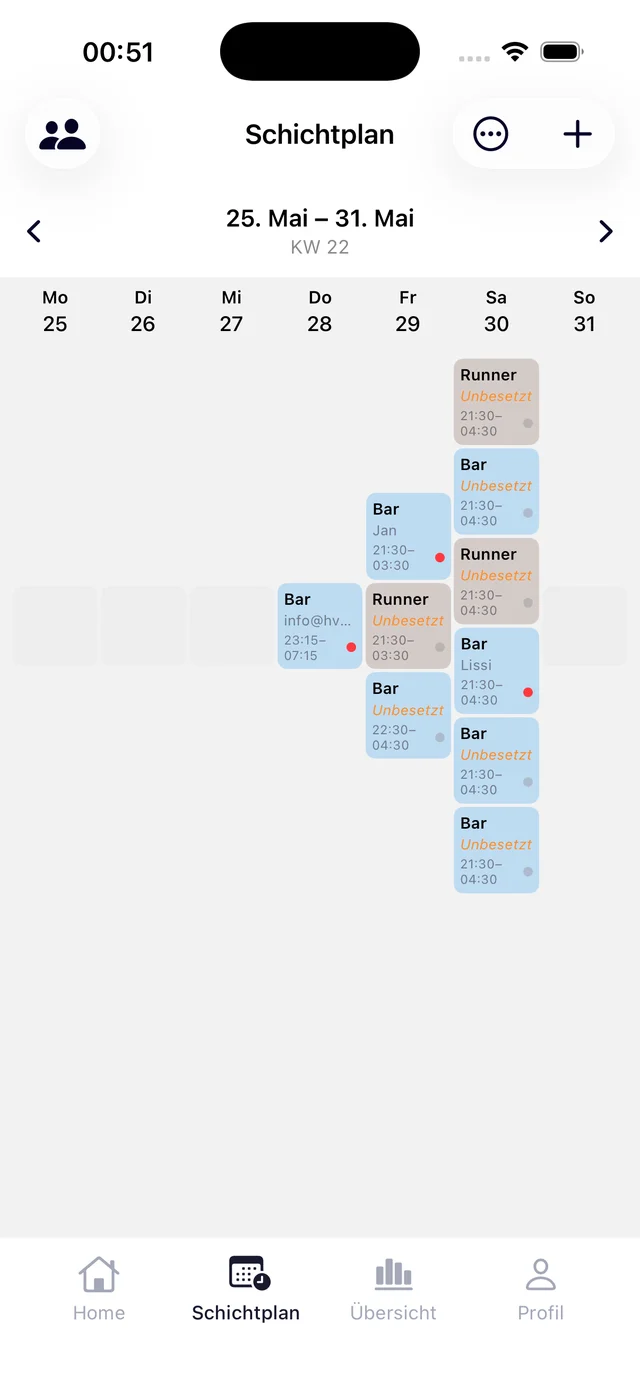 LeviaPay — Schichtplan
